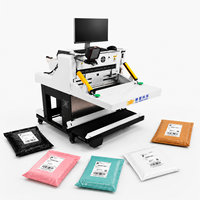 Machine d'emballage, de collage et d'étiquetage automatique multifonctionnelle à grande vitesse pour sacs express, destinée aux entrepôts logistiques e-commerce de produits alimentaires