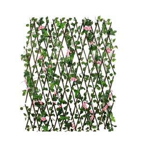 Pantalla de valla de enrejado de <span class=keywords><strong>Wilow</strong></span> en expansión con flores de hojas artificiales para Balcón de paisajismo de patio trasero - Product Image 6