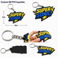 Porte-clés moto en caoutchouc souple 2D de haute qualité, design mignon de dessin animé, étanche, vente en gros