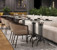 Halbrundes Restaurant Sofa Hotel Lobby Sitz Lounge Esstisch Tisch Set Luxus Cafeteria Möbel Sofas für Cafe Shops