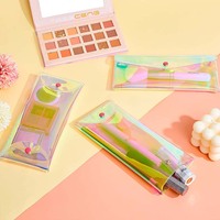 Vente en gros PVC transparent, rangement pour boutons-pression, étui à crayons pour étudiants, porte-sac de papeterie simple, pochettes à crayons pour filles