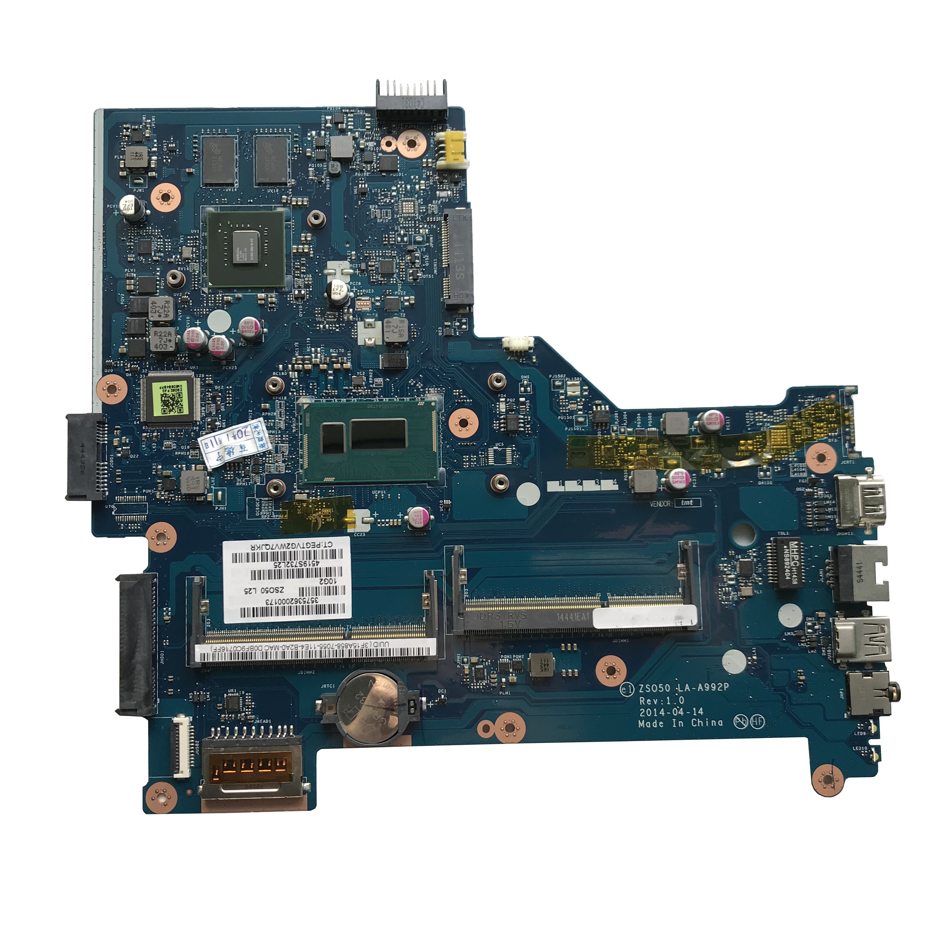 HP motherboard 764103-501 ZS050 LA-A994P 15-R N3530 764103-001