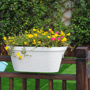 Pots de fleurs et jardinières en plastique, balustrade suspendue de <span class=keywords><strong>balcon</strong></span>, pot de plante coloré pour décoration de jardin intérieur et extérieur, vente en gros, usine - Product Image 2