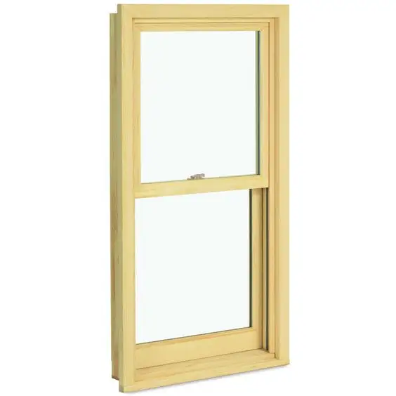 Custom wood grain water proof double hung window for sale