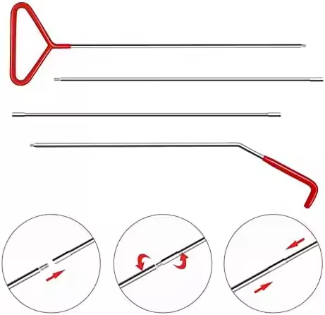 Car Door Unlock Tool Kit with J Hook Stainless Steel Portable Design