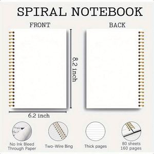 Cuaderno de Direcciones Económico, Blanco, A3, de Cuero, con Espiral y Páginas Rayadas, Material Escolar - Product Image 2
