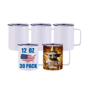 Envío Gratuito desde Almacén en EE. UU., Tazas Rectas de Metal de 12 oz con Asa y Tapa para Café, Cerveza, Camping, Taza de Sublimación, Estilo Zen Asiático - Product Image 4