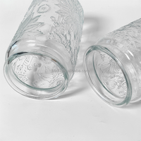 Pot de conservation alimentaire en verre rond, boîte en verre décorative pour la maison, la cuisine, le café, les bonbons, les biscuits, le sucre