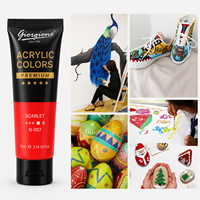 Ensemble de peinture acrylique Giorgione avec logo personnalisé, 12 couleurs, 75 ml, boîte de couleurs personnalisée pour artistes, peinture DIY sur verre et toile
