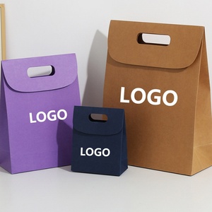 Bán buôn Flip-Top Kraft Túi Quà Tặng giấy với W xử lý biểu tượng tùy chỉnh thân thiện với môi Túi Quà Tặng nhỏ cho khuyến mãi - Product Image 1