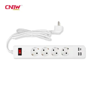 New Design Extension Socket with USB Surge Protector Type C Power Strip in Europe Plugs & Sockets