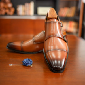 Chaussures en cuir décontractées à trois œillets pour hommes grandes tailles, chaussures d'affaires en cuir véritable, chaussures habillées de style britannique à boucle pour hommes - Product Image 2