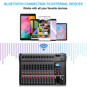 Table de Mixage Audio Professionnelle Biner DX12 <span class=keywords><strong>USB</strong></span> Entrée MP3 Alimentation Fantôme 48V Console DJ Studio 12 Canaux - Product Image 3