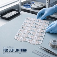 Carte de circuit imprimé LED en aluminium personnalisée 1,0 mm 35 µm cuivre, carte de circuit d'éclairage LED sur mesure avec certificat **RoHS** ISO9001