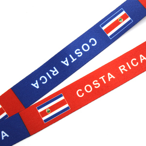 Venta al por mayor logotipo personalizado Bandera Nacional correa para el cuello cordón Bandera de Costa Rica titular de la tarjeta de identificación cordón para Feria Comercial - Product Image 3