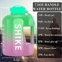 Bouteille d'eau de demi-gallon 74Oz Motivational 2.2L Dropshipping Fournisseurs chinois Bouteille d'eau de sport
