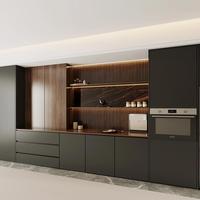 Vitrine de présentation de vaisselle sur mesure du sol au plafond, organisateur modulaire pour grande cuisine familiale et restaurant d'hébergement familial