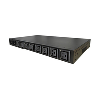 ATS+PDU intelligent 250V 16A Prise de verrouillage IEC C19 8 ports Double source Transfert automatique avec synchronisation horaire MQTT SNMP pour rack de serveur industriel