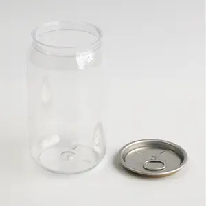 Disposable 330ML 500ML 650ML 11 17 22 OZ Ring-Pull Can Drink Tea Juice Milk Container Plastic Beverage Bottle