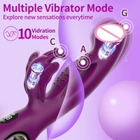 Vibrateur Lapin 3-en-1 Papillon pour Femme, Jouet Sexuel Vibrant Clitoridien et Point G avec Affichage LED, Godemiché Vibrant pour Femmes