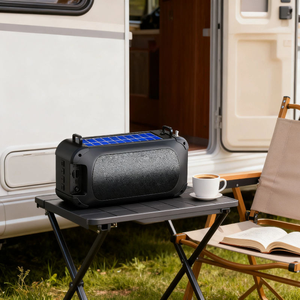 Radio solaire d'urgence Alecter avec haut-parleur Bluetooth, batterie 1200 mAh, portée 10 m, portable sans fil pour extérieur, 476 g, 66 mm, compatible carte TF/clé USB, camping - Product Image 4