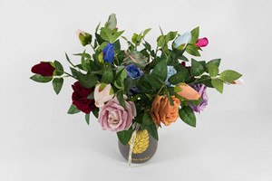 Ramo de flores rosas artificiales de seda realista Hesper, decoración para fiesta de boda, Acción de Gracias, graduación, Día de la madre - Product Image 6