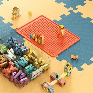 Пластиковая коробка для хранения мелких частиц Lego с логотипом на заказ, коробка для хранения строительных блоков, коробка для хранения детских игрушек, коробка-Органайзер