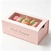 Boîte d'emballage personnalisée pour macarons blancs avec fenêtre transparente coulissante, boîte à pâtisserie blanche
