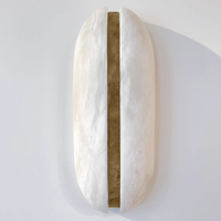 Lámpara de Pared de Alabastro Español con Vetas de Nieve, Lujo Italiano para Sala de Estar, Entrada, Pasillo e Iluminación de Pared de Fondo