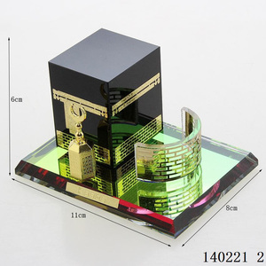 Hermoso Diseño Decorativo Islámico, Artesanía Hecha a Mano, Mini Kaaba de Tres Piezas, Regalo Musulmán de Cristal, Venta al Por Mayor - Product Image 3