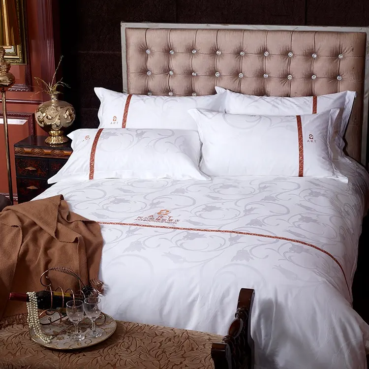 Jacquard Luxury hotel bedding sets supplies, trade assurance linen hotel bedding sets