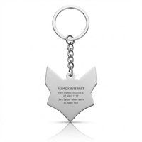 Porte-clés mousqueton personnalisé en alliage de zinc, motif renard géométrique de dessin animé, émail doux dégradé rouge, porte-clés métallique, merchandising de marque, OEM ODM, faible MOQ
