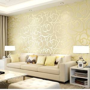 3 डी स्टीरियोस्कोपिक गुलाब बड़े पुष्प गैर-बुना वॉलपेपर यूरोपीय पेस्टल शैली के लिए लिविंग रूम होटल की पृष्ठभूमि दीवार सजावट के लिए - Product Image 6