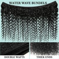 Paquetes de Cabello Virgen Remy 100% de 15A, Doble Trama a Máquina, Sin Procesar, Tejido Rápido, Ondulado Natural Negro, para Mujer
