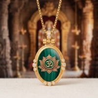 FORTUSYMBOL Großhandel Hinduismus Lotus-Medaillen-Halskette Edelstahl-Schmuck Anpassbare Muster Religiöses Geschenk