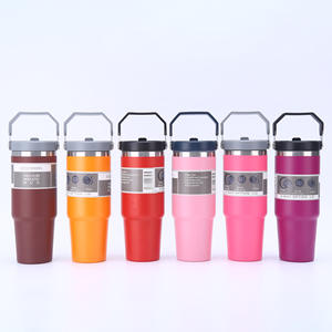 Gobelet isotherme en acier inoxydable à double paroi avec logo personnalisé, 30 oz, 40 oz, tasse à café de voyage, gobelet de 30 oz avec poignée - Product Image 5