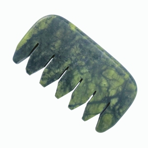 Peine de Jade Xiuyan Verde Natural para la Circulación Sanguínea del Cuero Cabelludo y Alivio del Estrés - Product Image 5