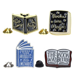 No Minimum Factory Manufacturer Wholesale Creative Cartoon Magic <b>Book</b> Series Hard Brooch Custom <b>Books</b> Enamel Pin Badge - Product Image 1