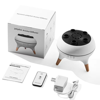 Diffuseur d'Arômes à Flamme 3D Simulé, Minuteur, Brume Méduse, Capture Sonore Dynamique, Télécommande et Humidificateur d'Air Ultrasonique