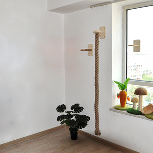 7 jours plomb mural peu encombrant 2 niveaux de saut rectangulaires <span class=keywords><strong>arbre</strong></span> <span class=keywords><strong>à</strong></span> <span class=keywords><strong>chat</strong></span> en contreplaqué de style <span class=keywords><strong>scandinave</strong></span> avec corde de jute de 1500 mm - Product Image 3