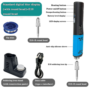 Soldador <span class=keywords><strong>de</strong></span> <span class=keywords><strong>mano</strong></span> con pantalla digital LED <span class=keywords><strong>de</strong></span> 1500mA, elemento calefactor cerámico, rango <span class=keywords><strong>de</strong></span> temperatura <span class=keywords><strong>de</strong></span> 200-450°C y agarre tipo lápiz - Product Image 3