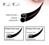 Extensions de cils noires ultra douces à l'aspect naturel, extensions de cils plates Premium C CC D .15 .20 .25, extensions de cils plates ellipses, vente en gros pour les revendeurs.