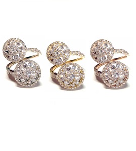 Grossiste HK Bagues décoratives modernes pour toujours or rose massif 18 carats avec diamants véritables Bagues à double grappe pour anniversaire de femme - Product Image 4