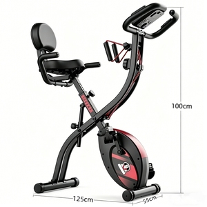 Vélo d'exercice magnétique pliable Gregory, modèle X Bike, avec barre de support réglable à cordon de serrage – Équipement de fitness en direct d'usine - Product Image 2