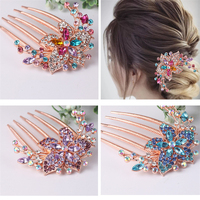 Peigne à cheveux élégant en cristal pour mariée avec strass brillants, ornements pour cheveux de mariage et de fête pour femmes