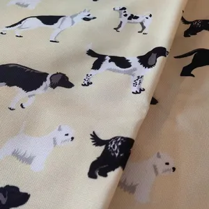 Vải Oxford 600d Polyester Chống Thấm Nước Họa Tiết Chó In Thiết Kế Tùy Chỉnh Có Mặt Sau Pu
