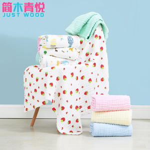Couverture d'emmaillotage pour bébé Jianmu Qingyue, 110x110cm, en pur coton, gaze à six couches, couverture d'hiver pour nourrissons et jeunes enfants - Product Image 4