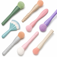 OEM ODM Silikon-Griff Make-up-Pinsel mit PBT-Borsten, Pflegeleicht, für Puder und Rouge, Direkt vom Hersteller