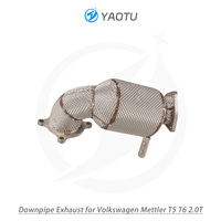 YT Downpipe dengan katalis tiga arah dan insulasi panas Untuk VW Multivan T5 /T6 2.0T