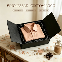 Boîte cadeau magnétique à double porte en carton rigide personnalisée de luxe, emballage de vêtements recyclable, design en gros